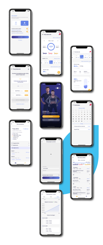 treneiro iOS app screens gallery on mobile